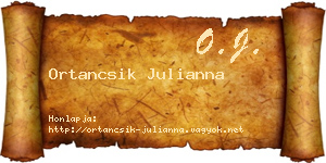 Ortancsik Julianna névjegykártya